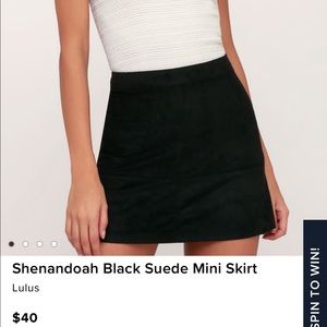 LULUS SHENANDOAH BLACK SUEDE MINI SKIRT